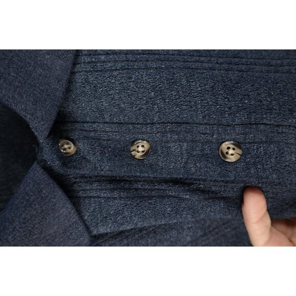 Vtg 90s Streetwear Mens 3XL Distressed Thin Terry Cloth Fleece Collared Sweater - Picture 7 of 14